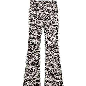 Alice + Olivia Zebra Pattern Pants with Red Accent